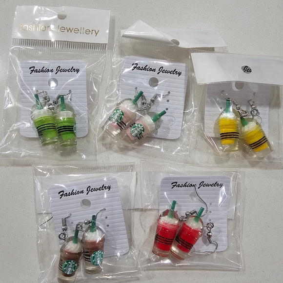 STARBUCKS INSPIRED EARRINGS SET - Picture 1 of 6